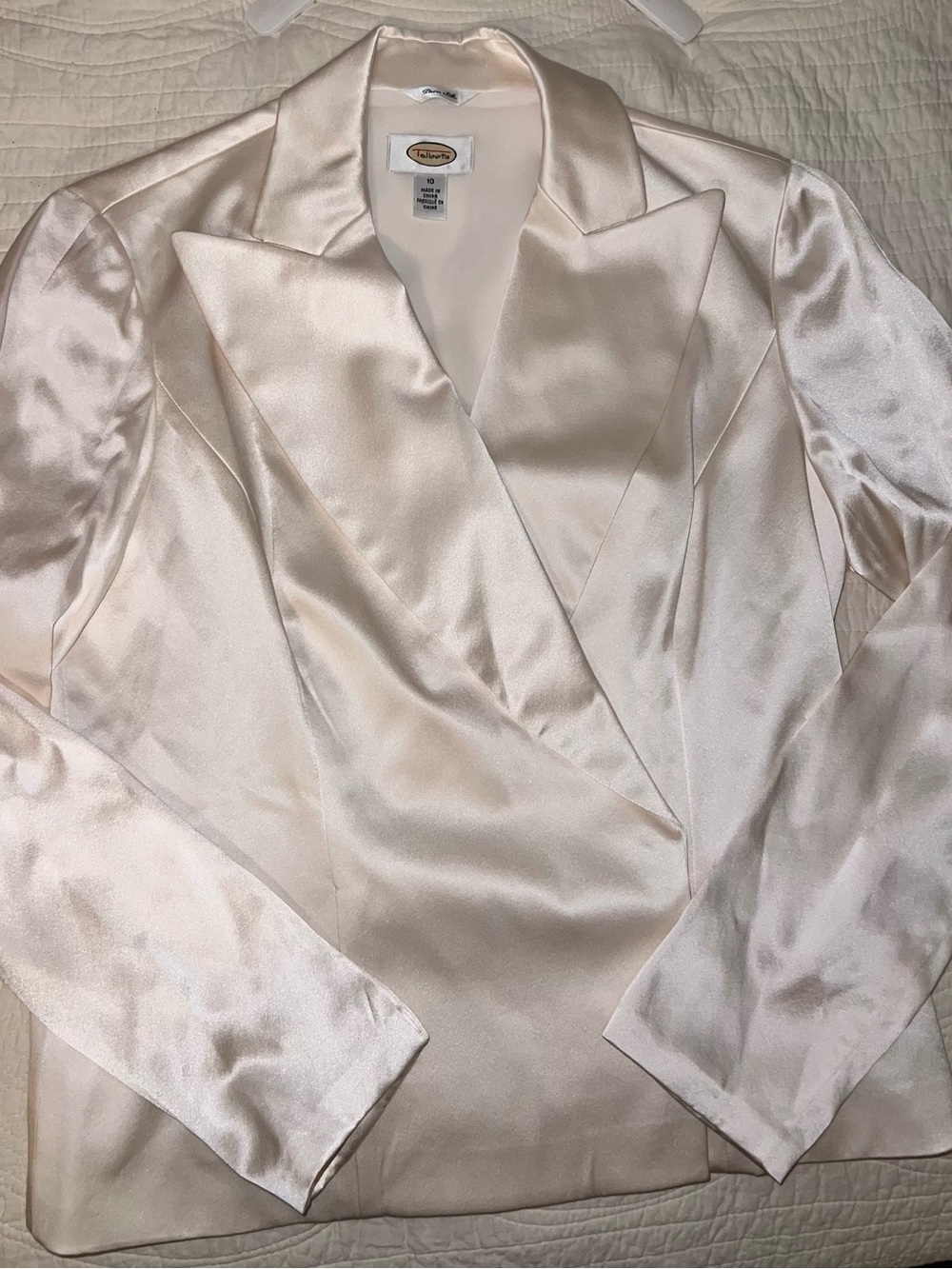 Talbots Silk Lightweight Cream Blazer